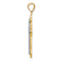 14k Yellow Gold and 14k White Gold Budded Cross Pendant