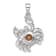 Rhodium Over Sterling Silver Polished Round Crystal Crab Pendant