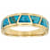 Turquoise Inlay Band Ring In 18K Gold Over Sterling Silver