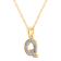 White Diamond Accent 10k Yellow Gold Q Initial Pendant With 18” Rope Chain
