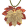 Iridescent Copper and 24k Yellow Gold Dipped Double Full Moon Maple Leaf
20 Inch Necklace