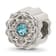 Sterling Silver Brushed and Polished Crystal Blue Bead