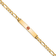 14k Yellow Gold Medical Red Enamel Flat Figaro Link ID Bracelet