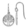 Rhodium Over Sterling Silver Tree Dangle Earrings