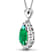 Green Zambian Emerald andWhite Diamond 14K White Gold Pendant with 18
inch Cable Chain 2.85ctw