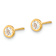 14k Yellow Gold 4.5mm Polished Circle Bezel with Cubic Zirconia Stud Earrings