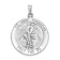 Rhodium Over 14k White Gold Satin and Textured Saint Jude Medal Pendant