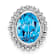 Rhodium Over 10k White Gold Beaded 1 ctw Oval Swiss Blue Topaz Chain
Slide Pendant