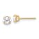 10k Yellow Gold 4mm Polished Cubic Zirconia Stud Earrings