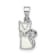 Rhodium Over Sterling Silver Polished White Enameled Cat Children's Pendant