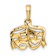 14k Yellow Gold Polished and Textured Comedy and Tragedy Pendant