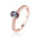 Blue Lab Created Alexandrite with Moissanite Oval 14K Rose Gold Over
Sterling Silver Ring 0.95ctw