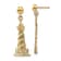 14K Yellow Gold Textured Cape Hatteras Lighthouse Dangle Earrings