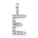 Rhodium Over 14K White Gold Lab Grown Diamond Letter E Initial Pendant