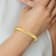 14K Yellow Gold 5/16 Textured Hinged Bangle