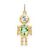 10k Yellow Gold Green Peridot Simulant August Birthstone and Clear Cubic
Zirconia Boy Charm