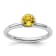Sterling Silver Stackable Expressions High 5mm Yellow Crystal Ring