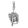 Rhodium Over 14k White Gold 3D Polished and Textured Glove/Bat/Baseball Pendant