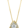 White Diamond 10k Yellow Gold Halo Slide Pendant With 18" Box Chain 0.25ctw