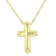 CZ Cross Pendant Necklace In 18K Gold Over Sterling Silver