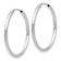 Rhodium Over 14k White Gold Polished 1 3/16" Endless Hoop Earrings