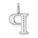 14K White Gold Diamond Letter P Initial Pendant