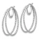 Rhodium Over 14k White Gold 1 3/16" Polished and Textured Double
Circle Hoop Earrings