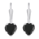 5mm Heart Shape Black Onyx Rhodium Over 10k White Gold Drop Earrings