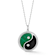 Rachel Zoe Yin Yang Medallion Necklace with Malachite and Onyx Simulants
in Rhodium Over Sterling Silver