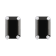 6x4mm Emerald Cut Black Onyx Rhodium Over 10k White Gold Stud Earrings