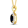 1.30ctw 14K Yellow Gold Blue Sapphire and White Diamond Pendant with 18
inch Cable Chain