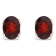 8x6mm Oval Garnet Rhodium Over Sterling Silver Stud Earrings