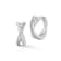 Rachel Zoe CZ Twist Crossover Hoop Earrings in Rhodium Over Sterling Silver