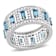 6.20ctw London Blue and White Topaz Eternity Ring in Sterling Silver
