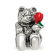 Sterling Silver Bear with Enameled Flower Bead