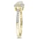 1.04ctw Green Quartz And 0.25ctw Diamond 14k Yellow Gold Halo Ring