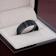 VULCAN Flat Black Tungsten Ring with Brushed Center & Polished Edges 8mm