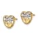 14K Yellow Gold and Rhodium Over 14K Yellow Gold Diamond-Cut Flower and
Heart Stud Earrings