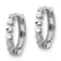 Rhodium Over 14k White Gold 7/16" Diamond-Cut Hinged Hoop Earrings