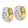 14k Yellow Gold and 14k White Gold Textured 3/8" Hoop Earrings