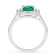 Green Lab Created Emerald and Moissanite Rhodium Over Sterling Silver
Halo Design Ring