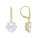 CZ Asscher Cut Dangle Earrings In 18K Gold Over Sterling Silver 17.42ctw