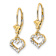 14k Two-tone Diamond-cut Heart Dangle Earrings