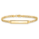 14k Yellow Gold Semi-Solid Polished Cuban Link ID Bracelet