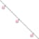 Sterling Silver Pink Enamel Hearts Children's Bracelet