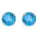5mm Round Blue Topaz Rhodium Over 10k White Gold Stud Earrings