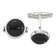 Sterling Silver Polished Round Onyx Cuff Links