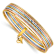 14K Tri-color Oversized Set of 7 Textured Slip-on Bangles with Dangle
Heart Charm