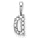Rhodium Over 14K White Gold Lab Grown Diamond Letter D Initial Pendant