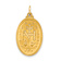 14k Yellow Gold Solid Polished and Satin Medium Oval Miraculous Medal Pendant